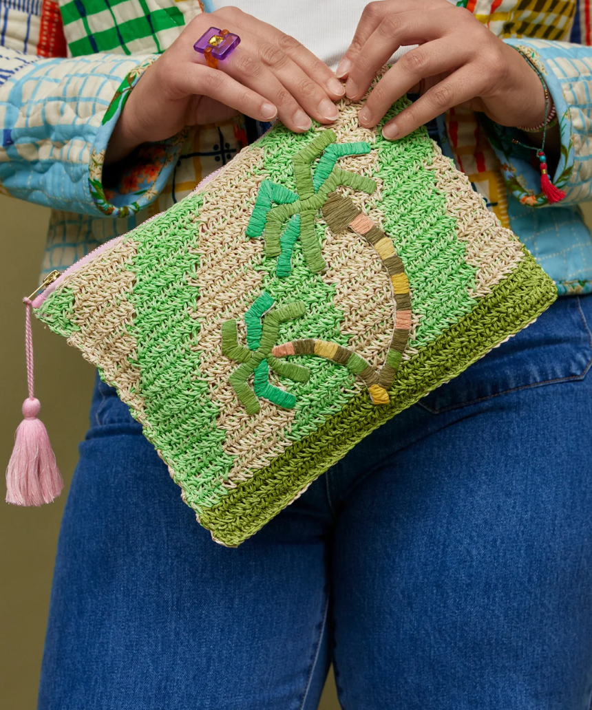 Sage x Clare - San Carlos Rafia Clutch, , Sage x Clare - Say It Sister