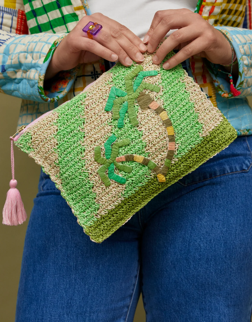 Sage x Clare - San Carlos Rafia Clutch, , Sage x Clare - Say It Sister