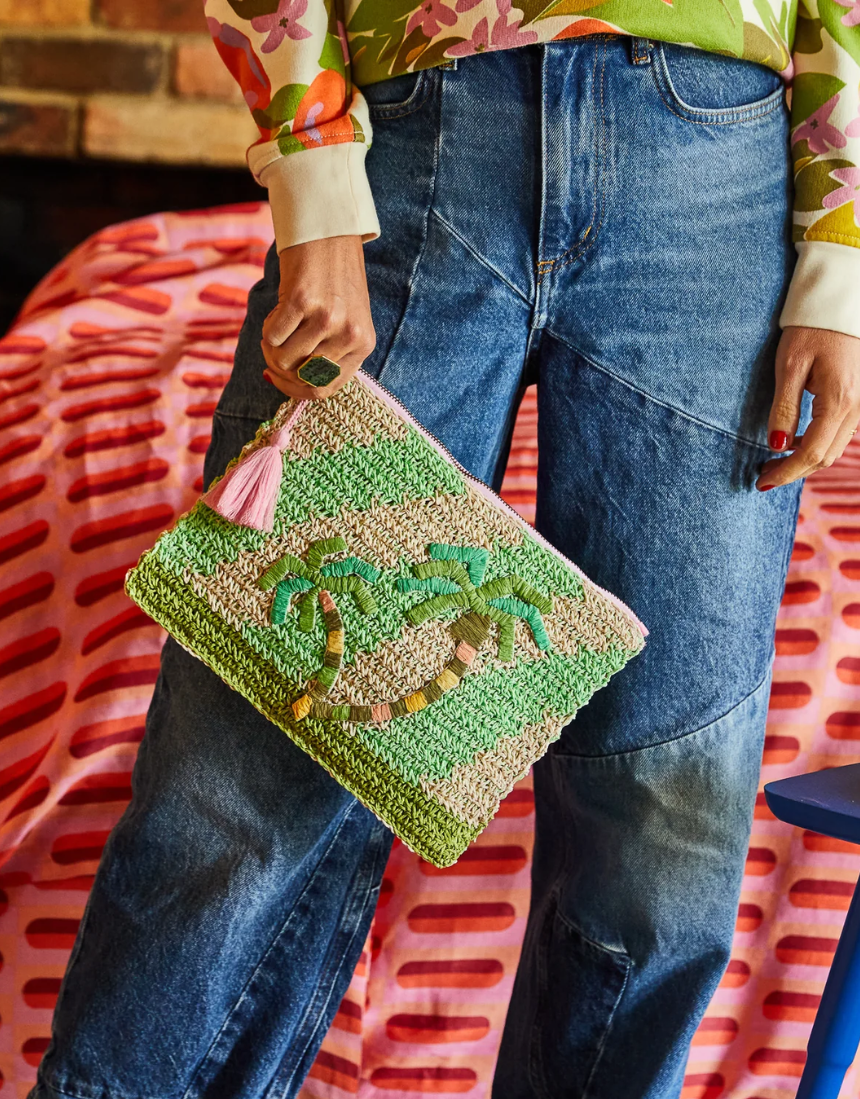 Sage x Clare - San Carlos Rafia Clutch, , Sage x Clare - Say It Sister