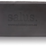 Salus Black Clay Soap 180g featuring black clay bar with natural ingredients, suitable for deep cleansing and skin detox.
