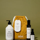 Salus Body Home Aromatics Trio gift set with three aromatic products in elegant packaging, ideal for home relaxation and wellness.