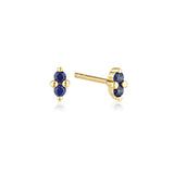 Linda Tahija Birthstone Stud Earrings in Gold, September - Created Sapphire