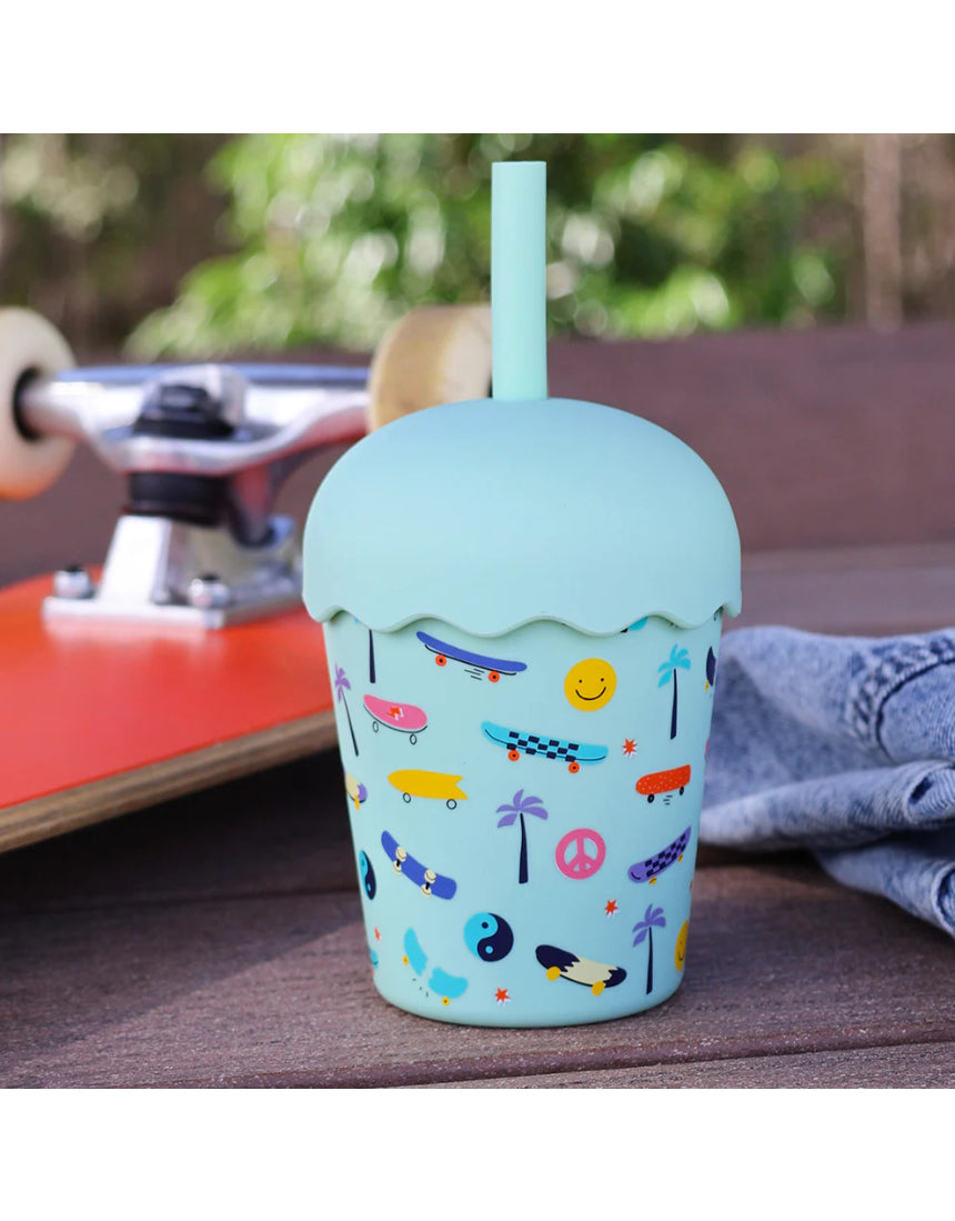 Chino Club - Skate Aqua Mini Smoothie Cup & Straw 200ml, kids Cup, Chino Club - Say It Sister