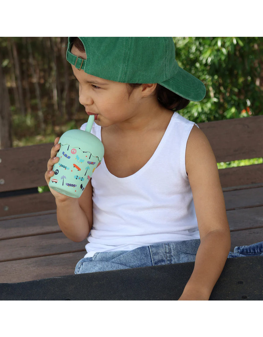 Chino Club - Skate Aqua Mini Smoothie Cup & Straw 200ml, kids Cup, Chino Club - Say It Sister