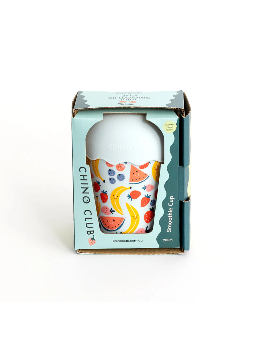 Chino Club - Fruits Blue Mini Smoothie Cup & Straw 200ml, kids Cup, Chino Club - Say It Sister