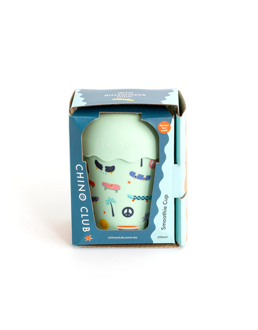 Chino Club - Skate Aqua Mini Smoothie Cup & Straw 200ml, kids Cup, Chino Club - Say It Sister
