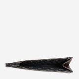 Status Anxiety Gone Again Wallet in Cocoa Nappa - open interior