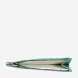 Status Anxiety Gone Again Wallet in Emerald Nappa - open interior