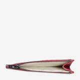Status Anxiety Gone Again Wallet in Rouge Nappa - open interior