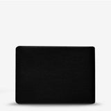 Black Status Anxiety Jonah Wallet with multiple card slots and a sleek design, shown from the back view.