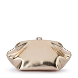 Olga Berg Tally metallic gold clutch bag with sleek design and shiny finish, perfect for evening or special occasions.