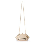 Olga Berg Tally metallic gold clutch bag with sleek design and shiny finish, perfect for evening events and special occasions.