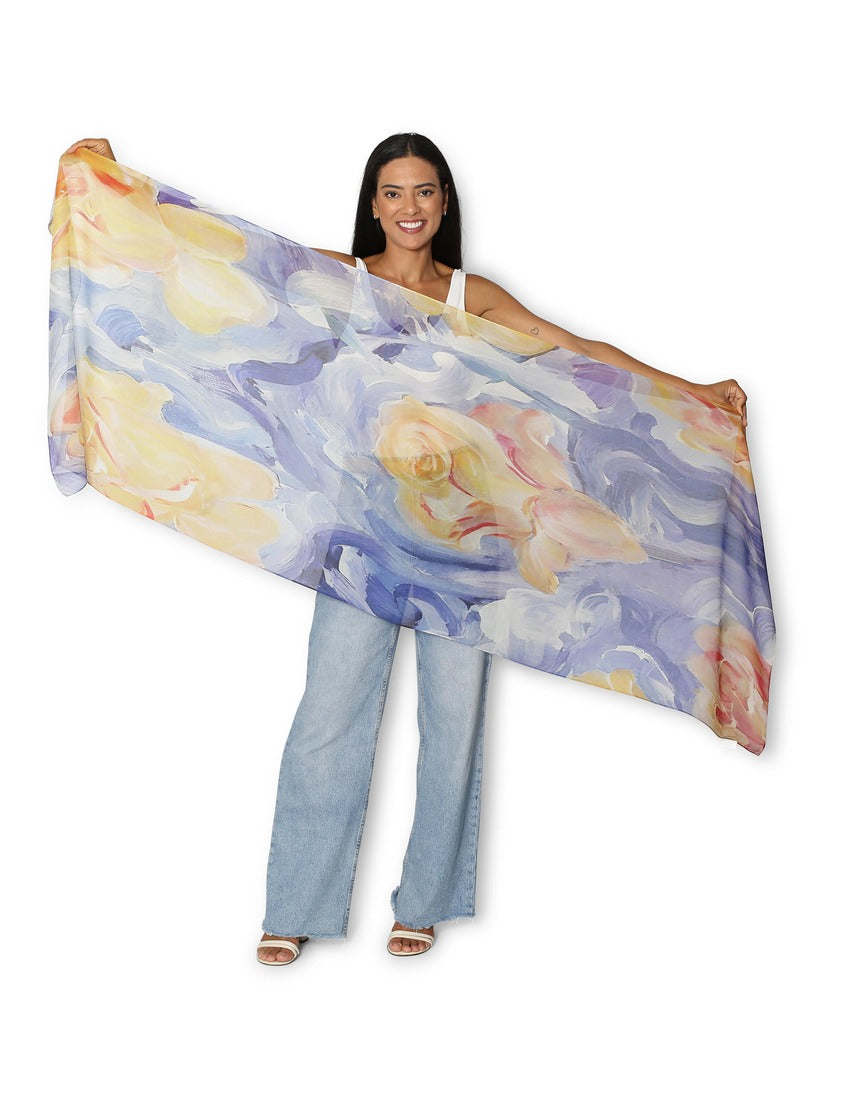 The Artists Label - A Sea of Roses Scarf - flat