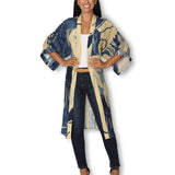 The Artists Label - An Evening in Portugal Long Silk Kimono - front