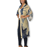 The Artists Label - An Evening in Portugal Long Silk Kimono - side