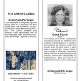 The Artists Label - An Evening in Portugal Long Silk Kimono hang tag