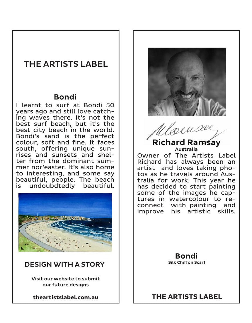 The Artists Label - Bondi Silk Scarf hang tag