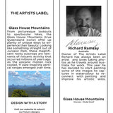 The Artists Label - Glass House Mountains Scarf hang tag