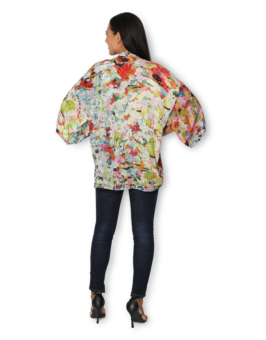 The Artists Label - Julie’s Garden Silk Kimono - back