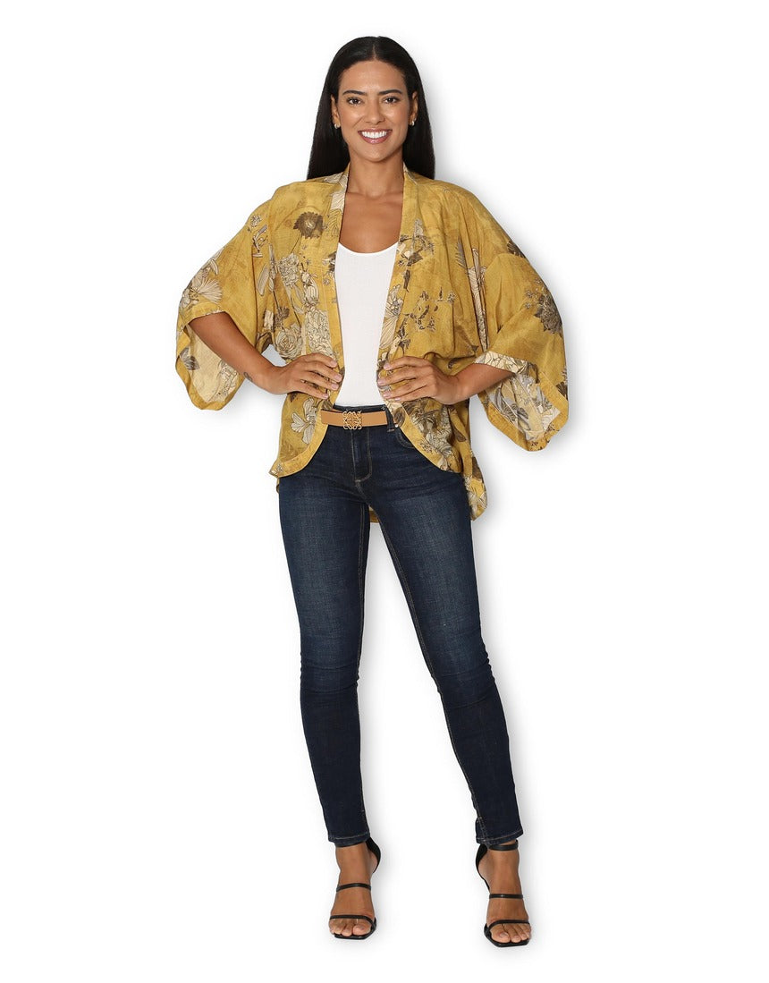 The Artists Label - Oriente Foulard Silk Kimono - front