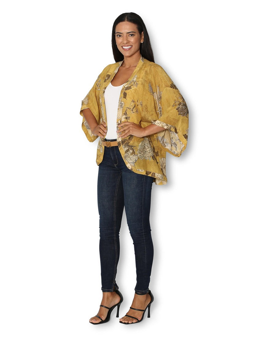 The Artists Label - Oriente Foulard Silk Kimono - side