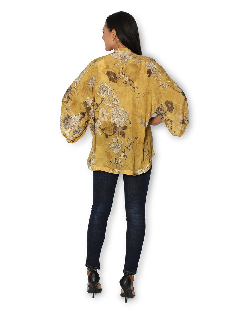 The Artists Label - Oriente Foulard Silk Kimono - back