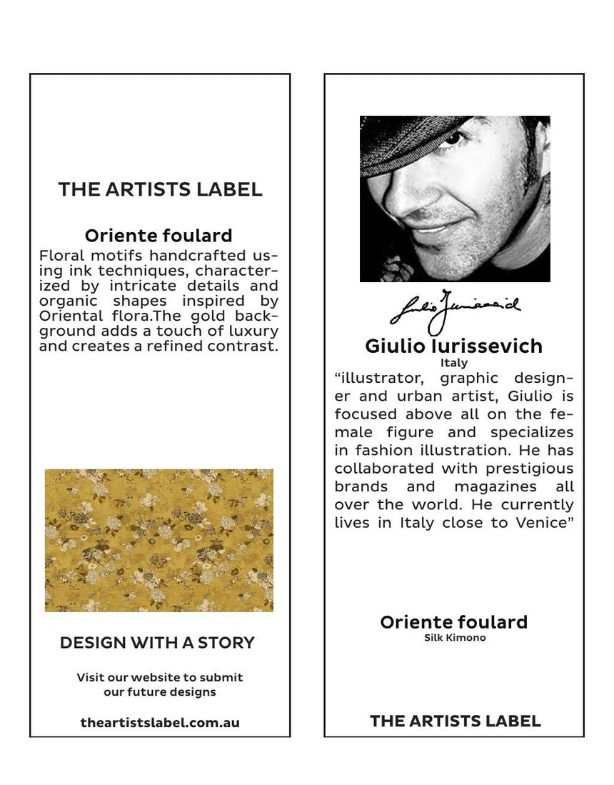 The Artists Label - Oriente Foulard Silk Kimono hang tag