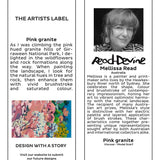 The Artists Label - Pink Granite Scarf hang tag