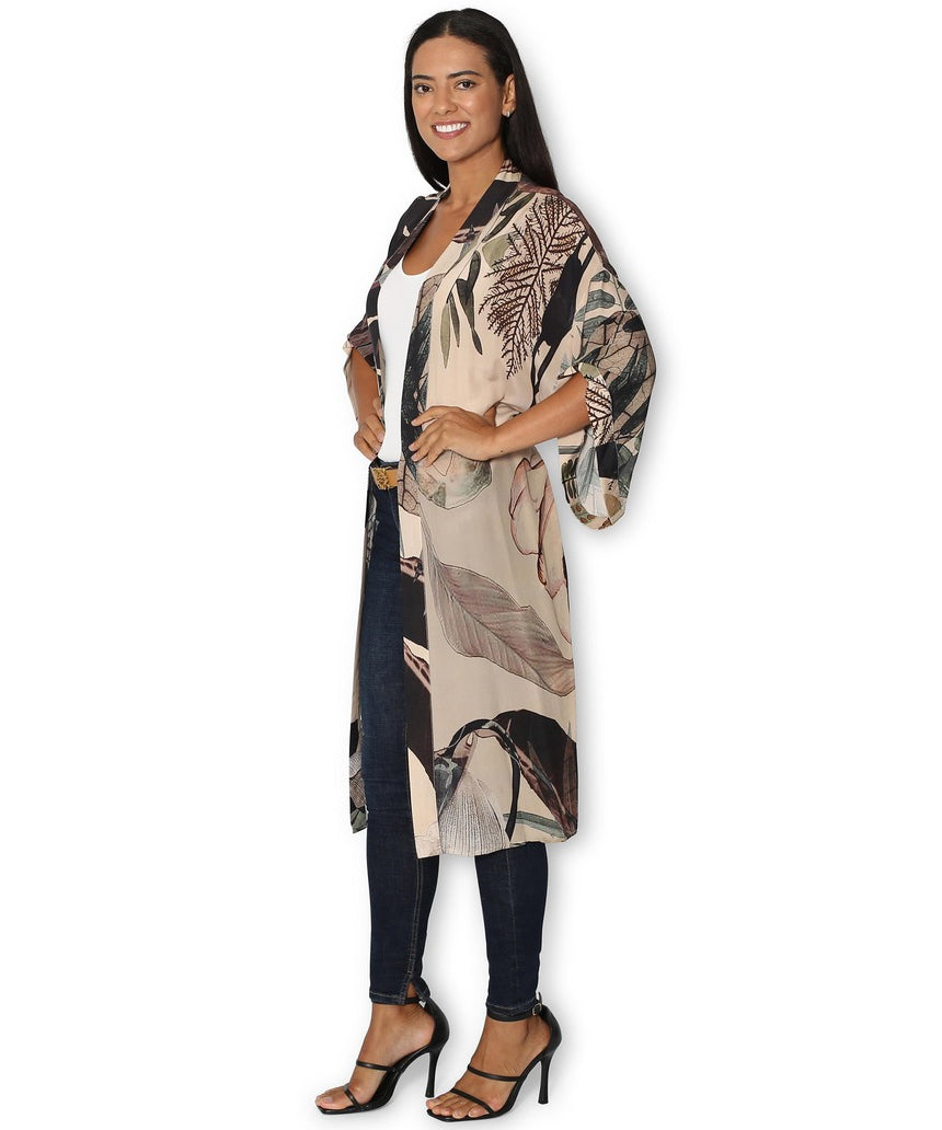 The Artists Label - Radio Garden Long Silk Kimono - side