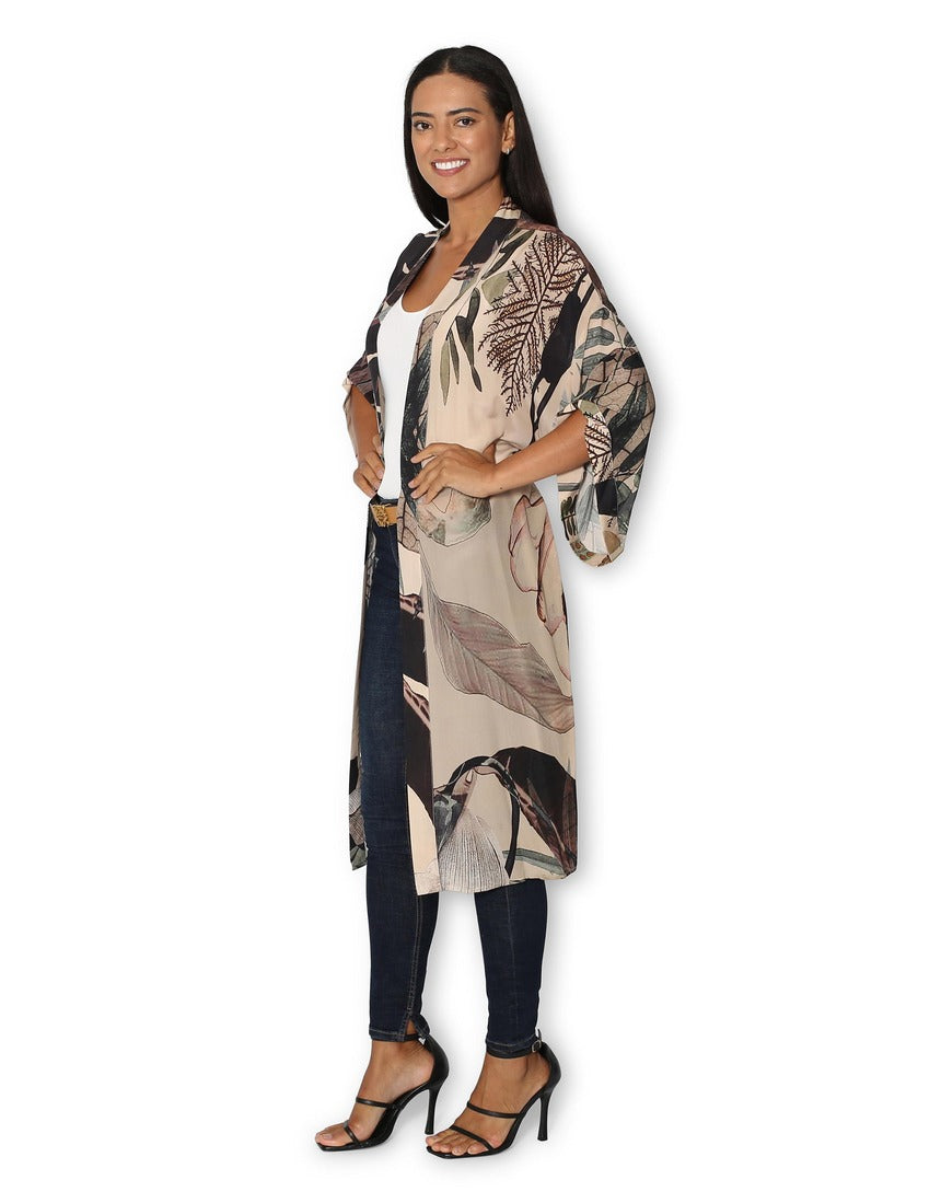 The Artists Label - Radio Garden Long Silk Kimono - side