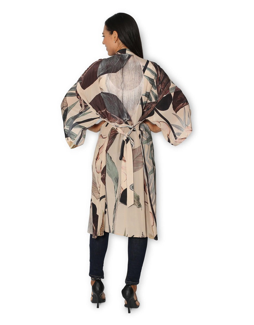 The Artists Label - Radio Garden Long Silk Kimono - back