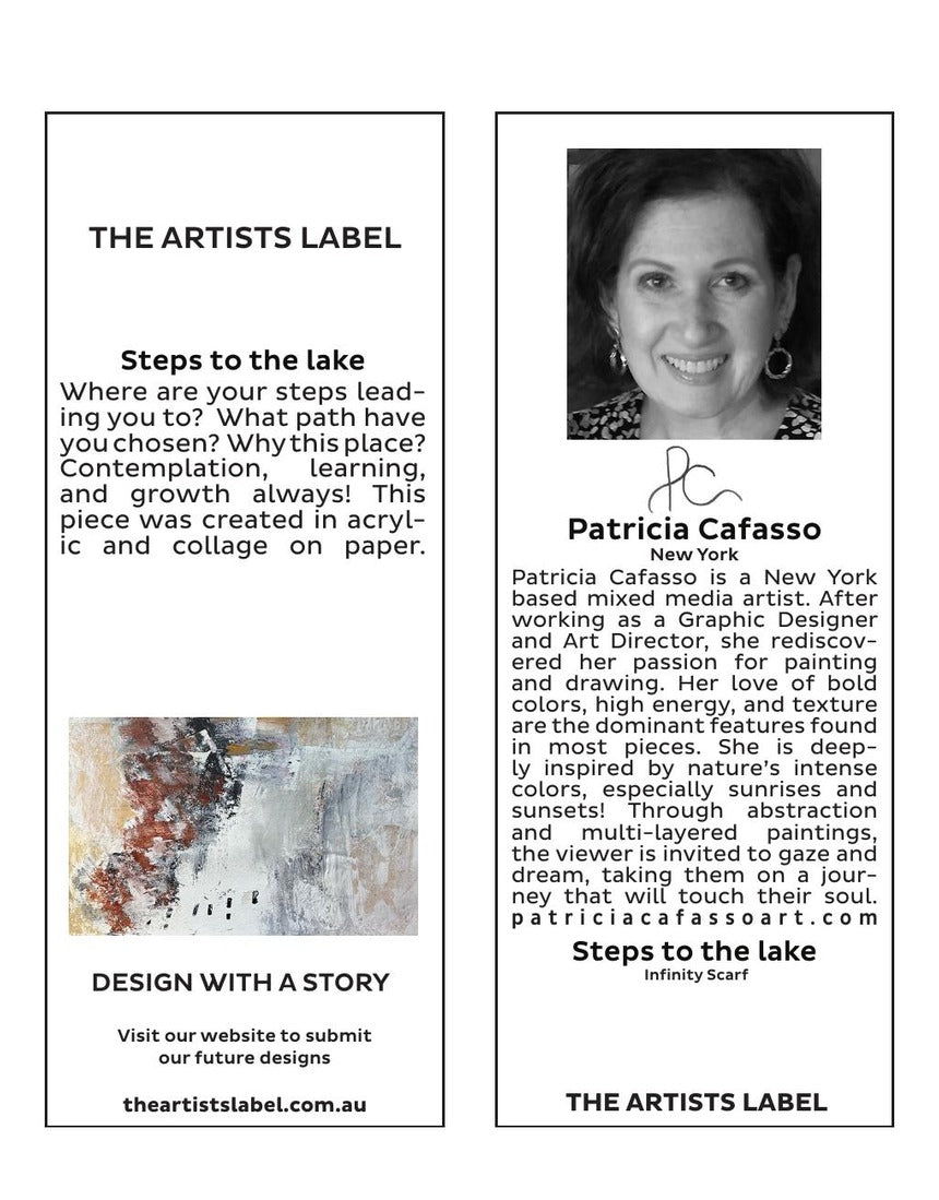 The Artists Label - Steps to the Lake Infinity Scarf hang tag