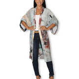 The Artists Label - Steps to the Lake Long Silk Kimono - front