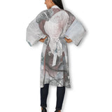 The Artists Label - Steps to the Lake Long Silk Kimono - back