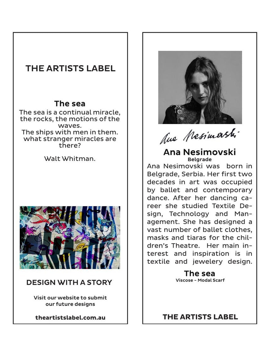 The Artists Label - The Sea Scarf hang tag