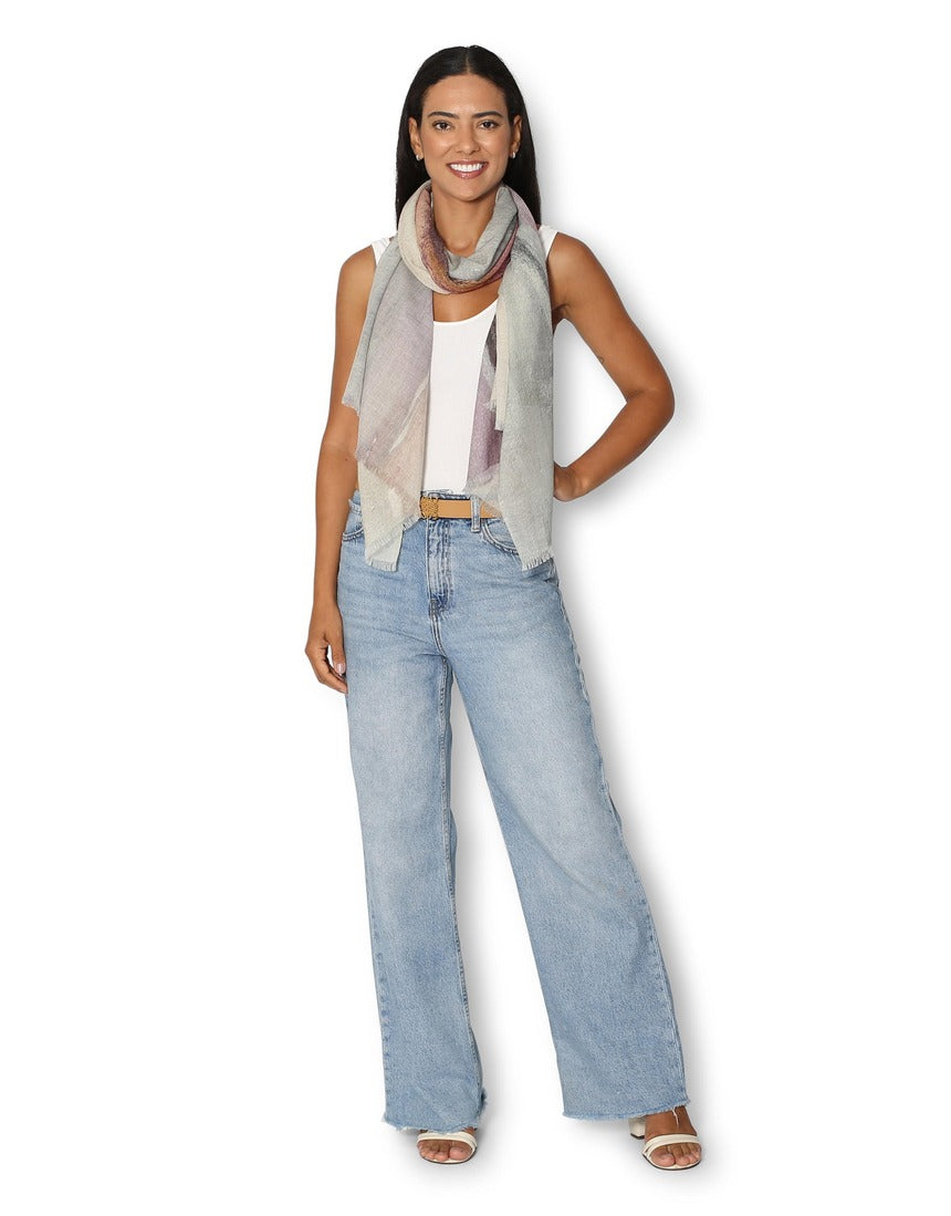 The Artists Label - Transformation Wool Scarf - on model
