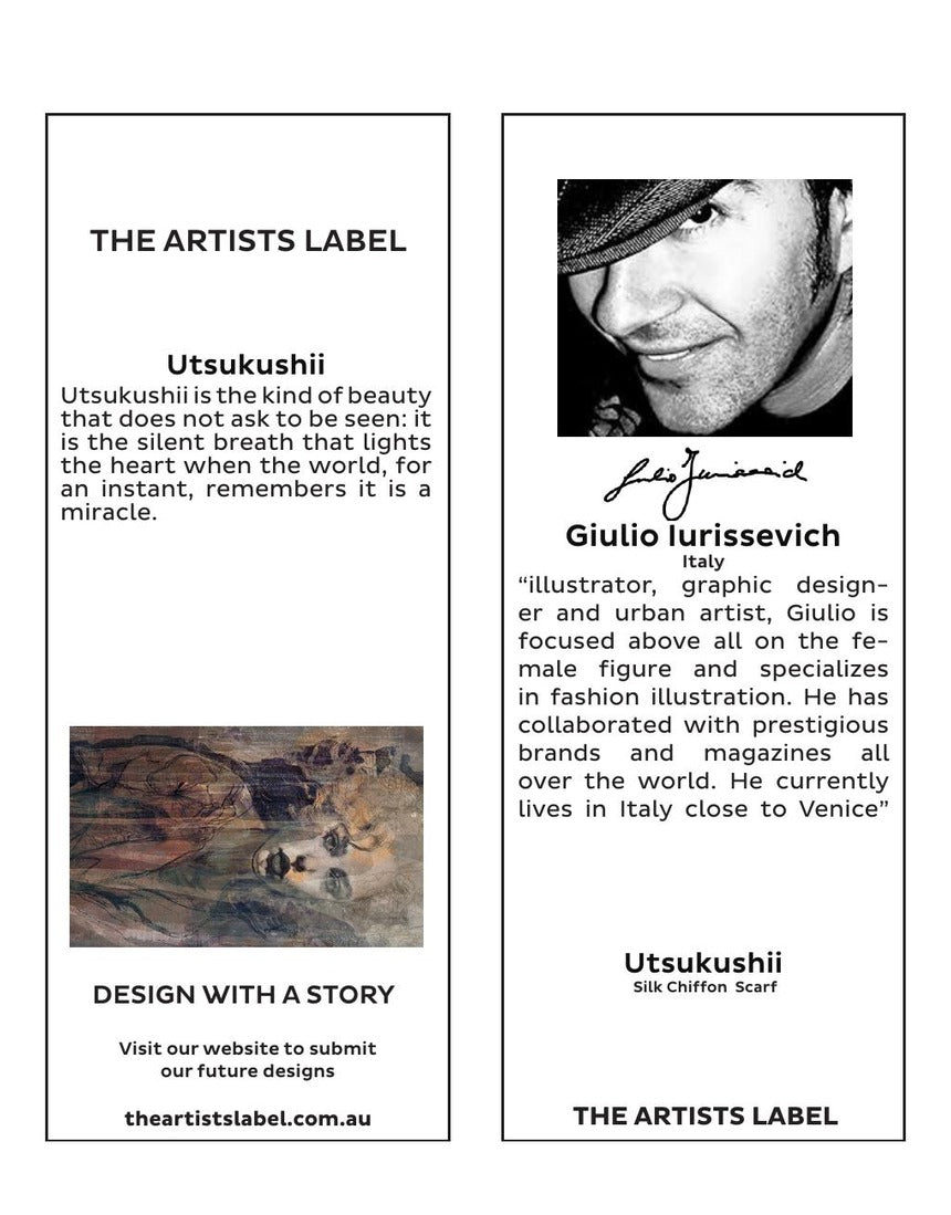 The Artists Label - Utsukushii Silk Scarf hang tag