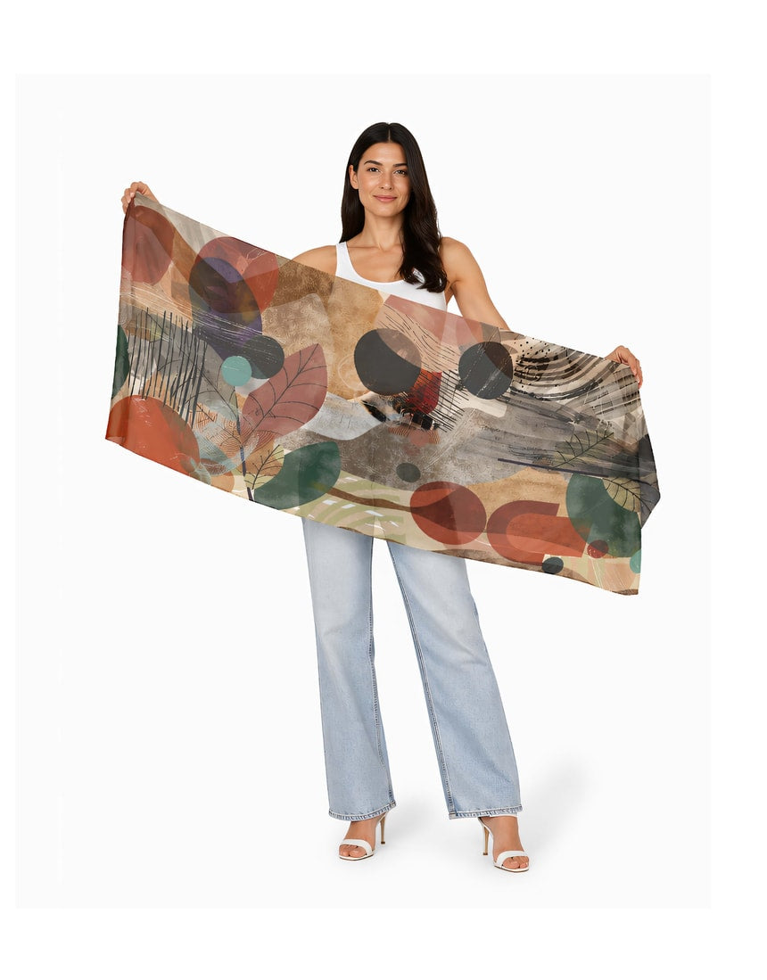 Light blue viscose modal scarf from The Artists Label with soft, flowing fabric, perfect for stylish layered looks.