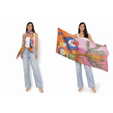 The Artists Label viscose modal scarf featuring a bright light of day design, soft and lightweight fabric for stylish wear.