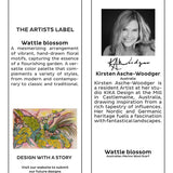 The Artists Label - Wattle Blossom Wool Scarf hang tag