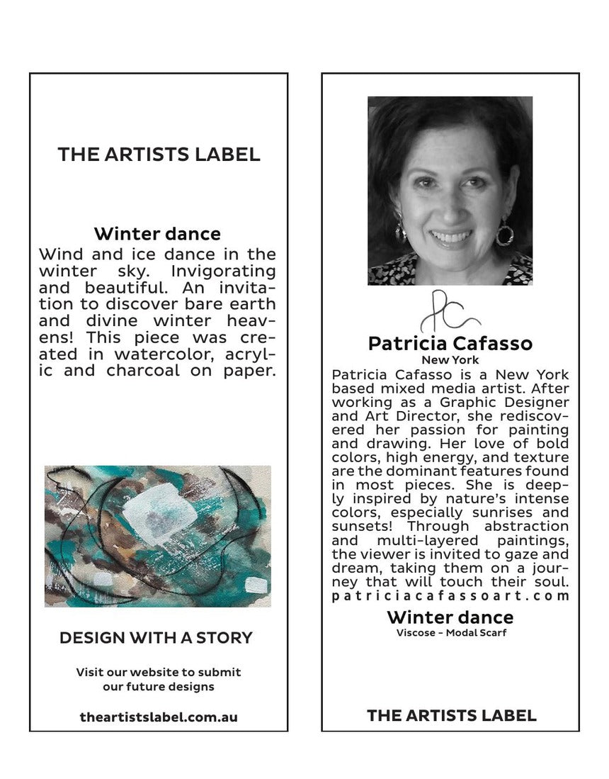 The Artists Label - Winter Dance Scarf hang tag