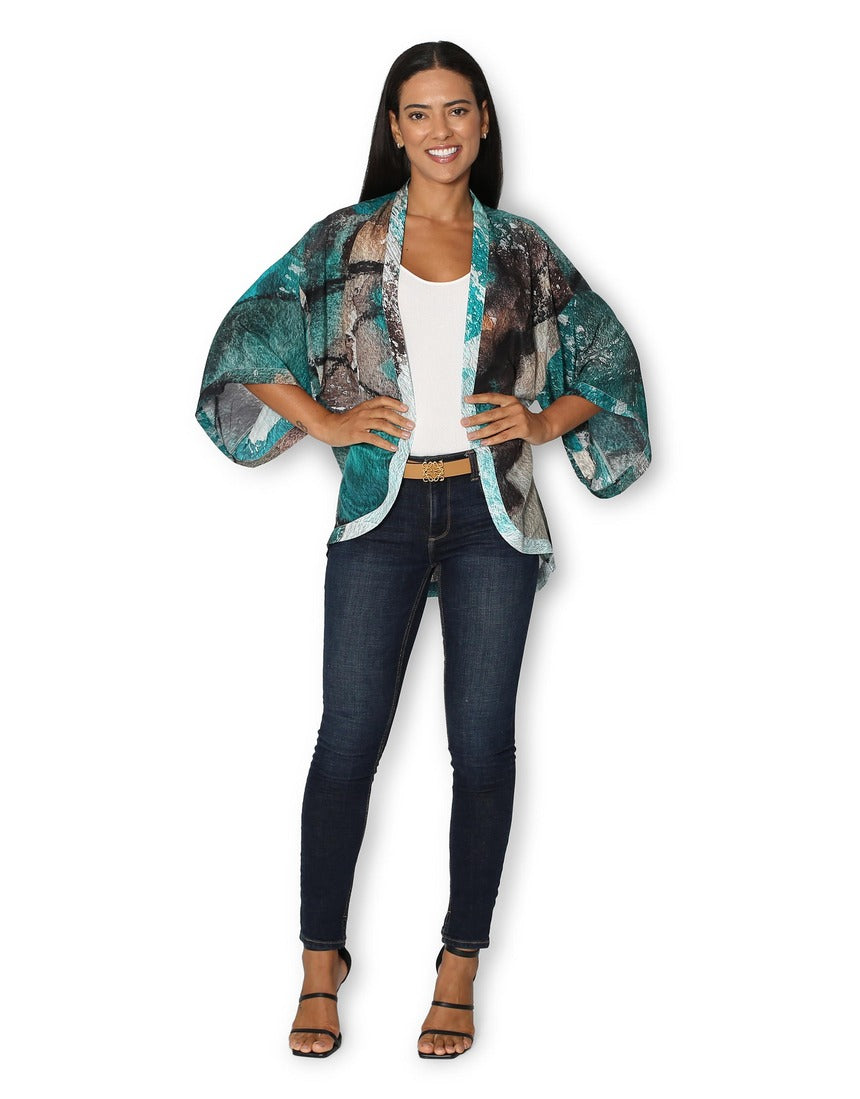 The Artists Label - Winter Dance Silk Kimono - front