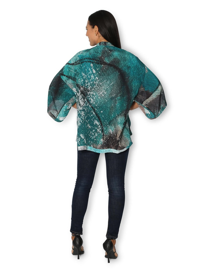 The Artists Label - Winter Dance Silk Kimono - back