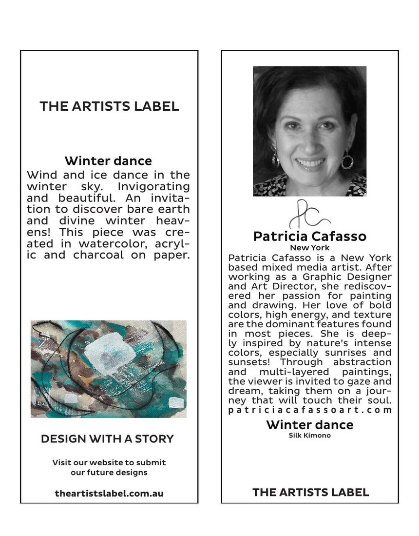 The Artists Label - Winter Dance Silk Kimono hang tag
