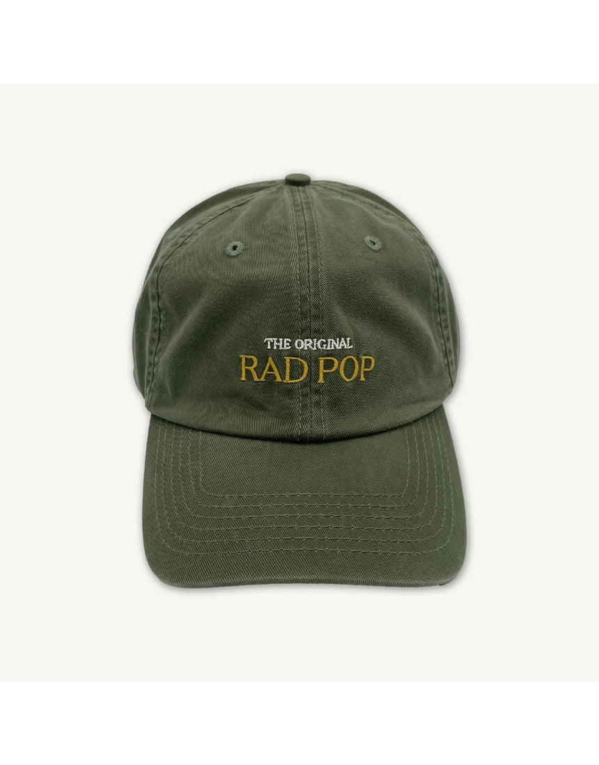 Banabae The Original Rad Pop baseball cap in washed khaki, featuring a classic curved brim and adjustable strap.