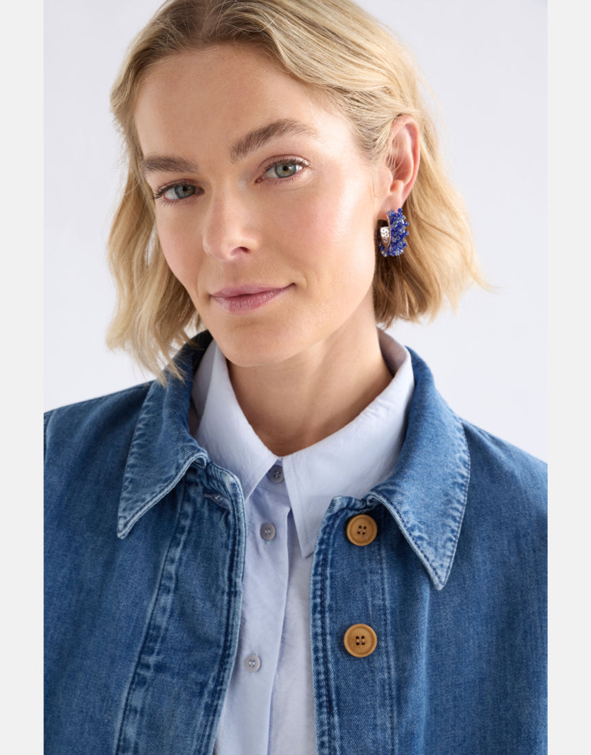 Elk - Karan Small Hoop Earring Denim, Earrings, Elk - Say It Sister