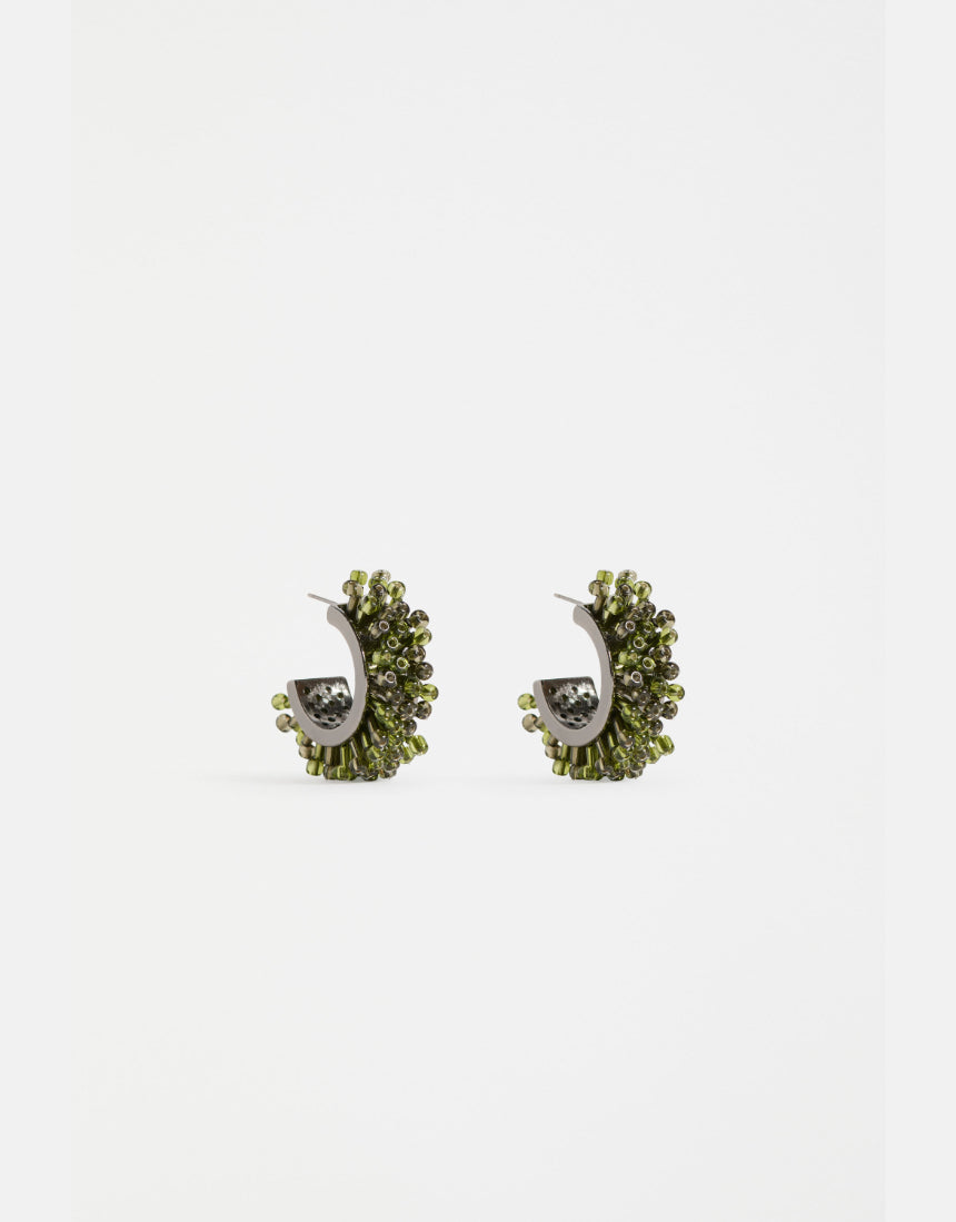 Elk - Karan Small Hoop Earring Olive, Earrings, Elk - Say It Sister