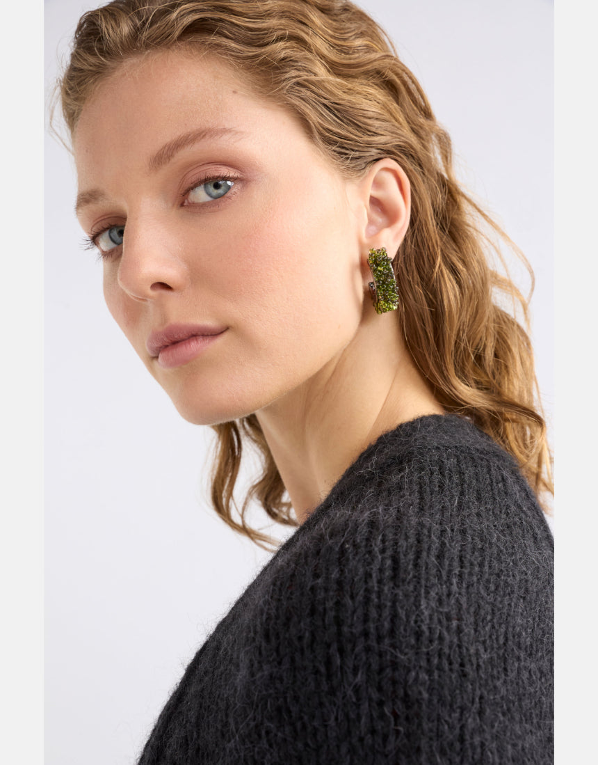Elk - Karan Small Hoop Earring Olive, Earrings, Elk - Say It Sister