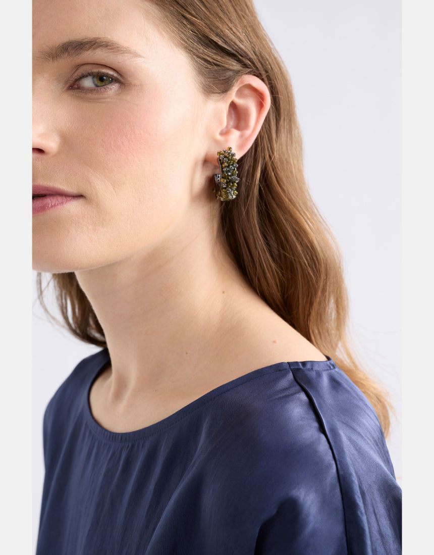 Elk - Karan Small Hoop Earring Olive, Earrings, Elk - Say It Sister