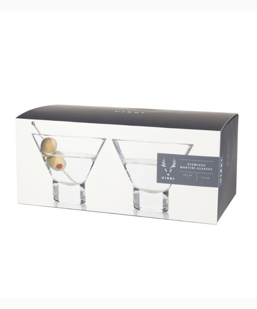 Viski - Heavy Base Crystal Martini Glass Set 2, , Viski - Say It Sister